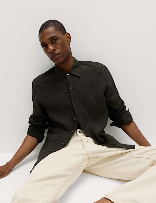 Pure Linen Check Shirt