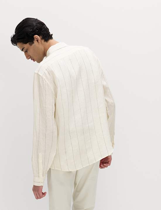 Regular Fit Pure Linen Striped Shirt