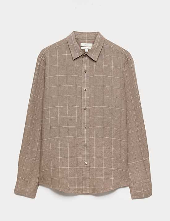 Pure Linen Check Shirt