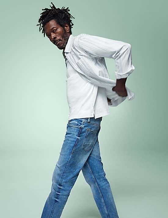 Easy Iron Cotton Rich Striped Oxford Shirt