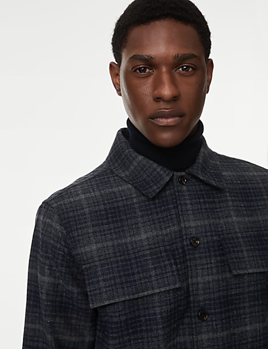 Textured Check Overshirt