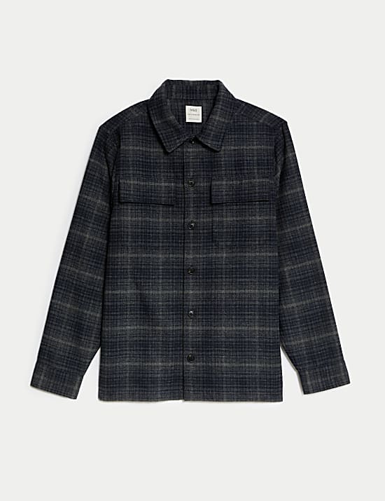 Textured Check Overshirt