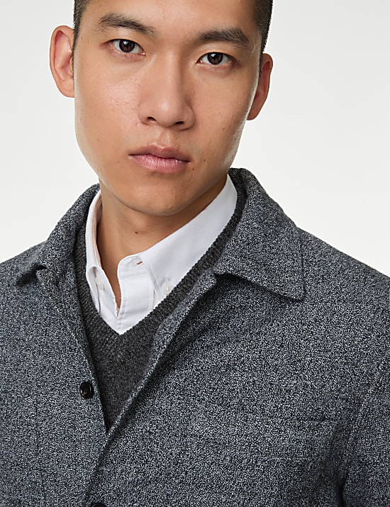 Jaket Kemeja Bertekstur Katun Murni