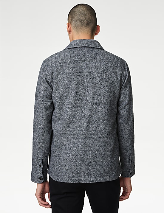 Jaket Kemeja Bertekstur Katun Murni