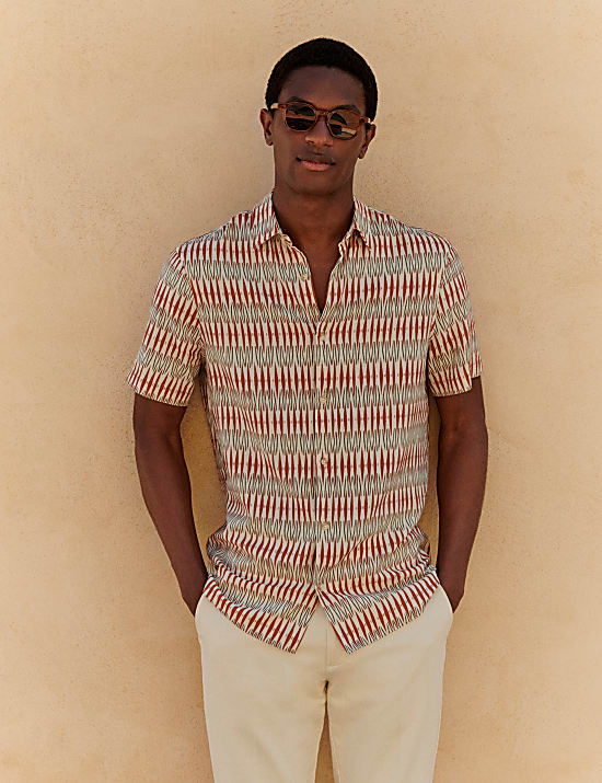 Cotton Blend Printed Shirt