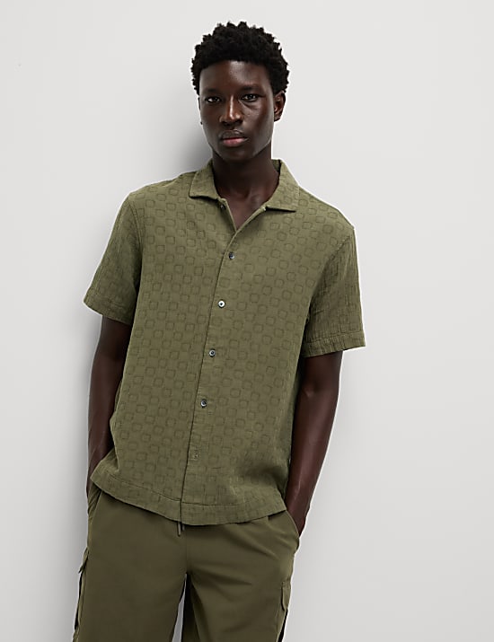 Easy Iron Pure Cotton Textured Shirt