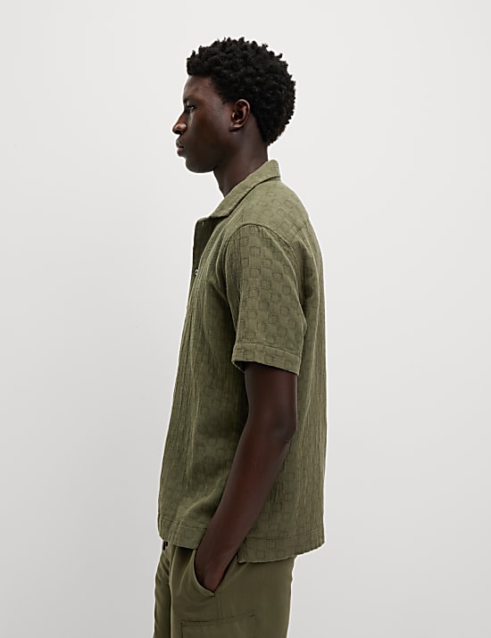 Easy Iron Pure Cotton Textured Shirt