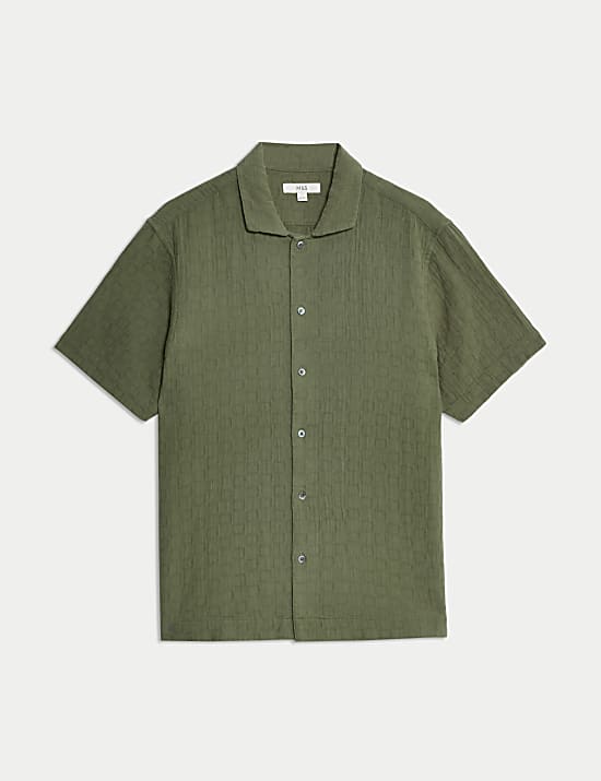 Easy Iron Pure Cotton Textured Shirt