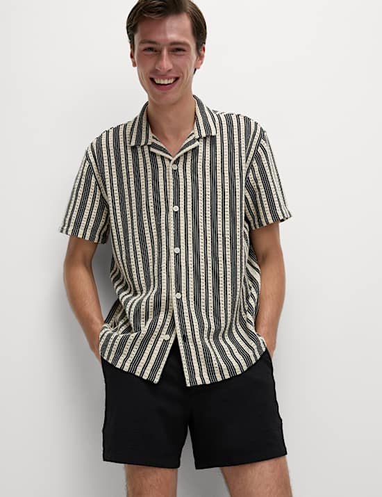 Regular Fit Cotton Rich Striped Shirt