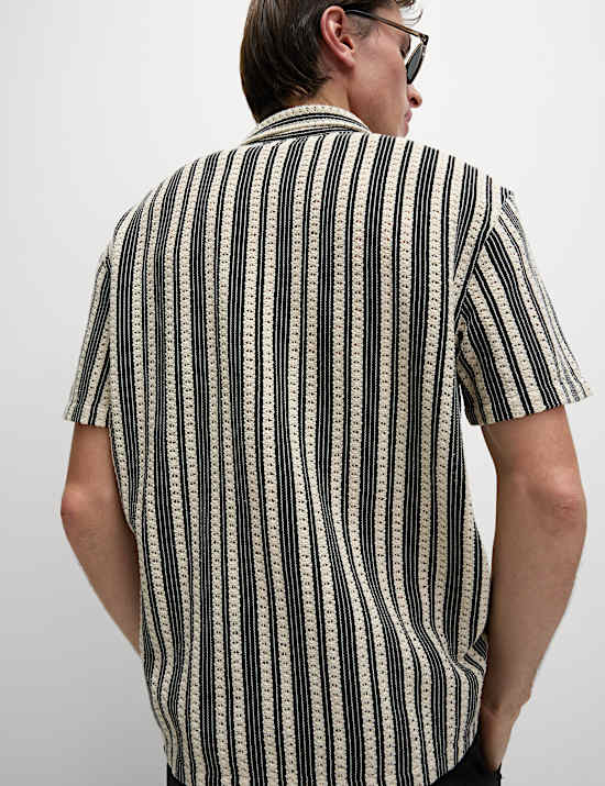 Regular Fit Cotton Rich Striped Shirt