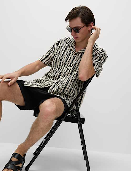 Regular Fit Cotton Rich Striped Shirt