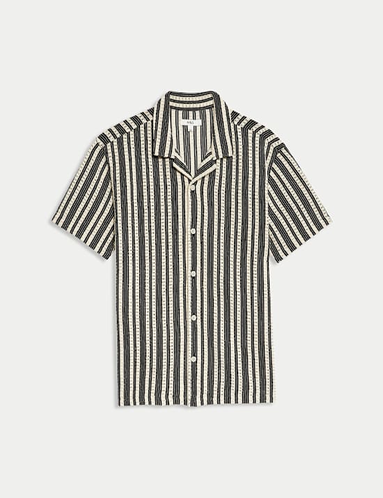 Regular Fit Cotton Rich Striped Shirt