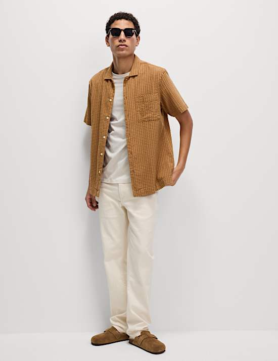 Cotton Rich Textured Check Shirt