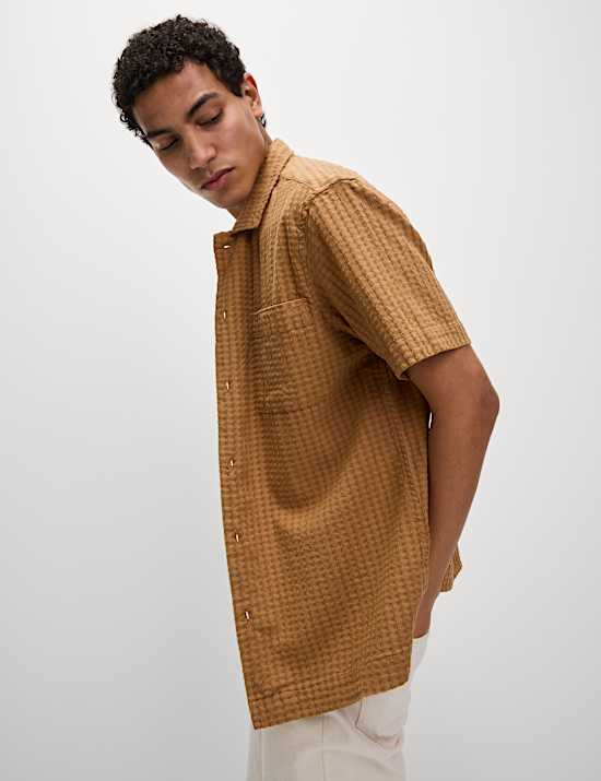 Cotton Rich Textured Check Shirt