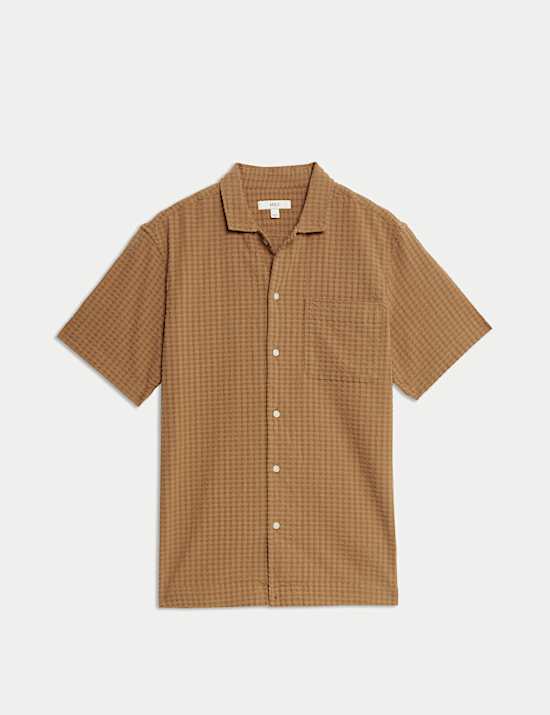 Cotton Rich Textured Check Shirt
