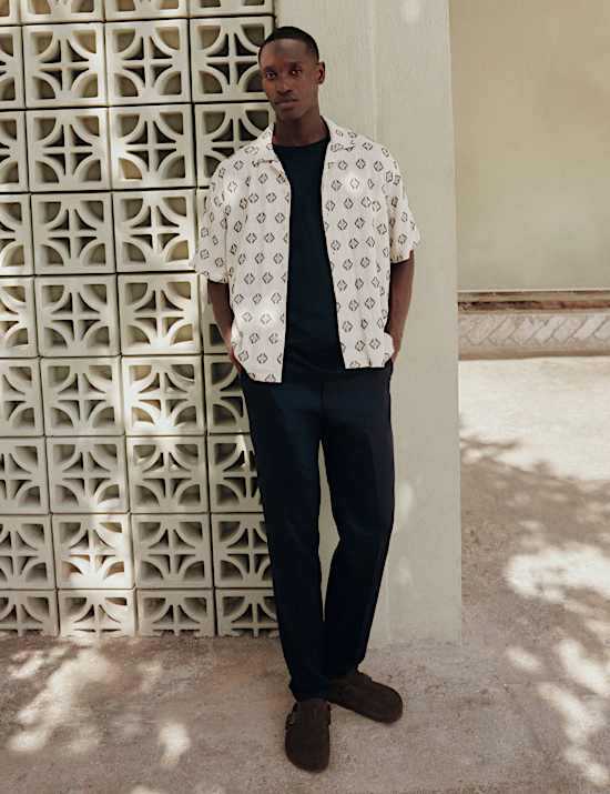 Pure Cotton Geometric Print Shirt