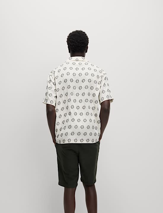 Pure Cotton Geometric Print Shirt
