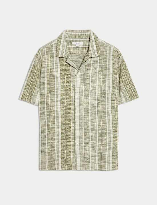 Regular Fit Easy Iron Cotton Blend Striped Shirt