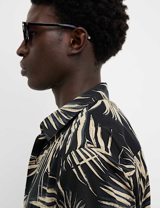 Regular Fit Cotton Blend Short Sleeve Shirt