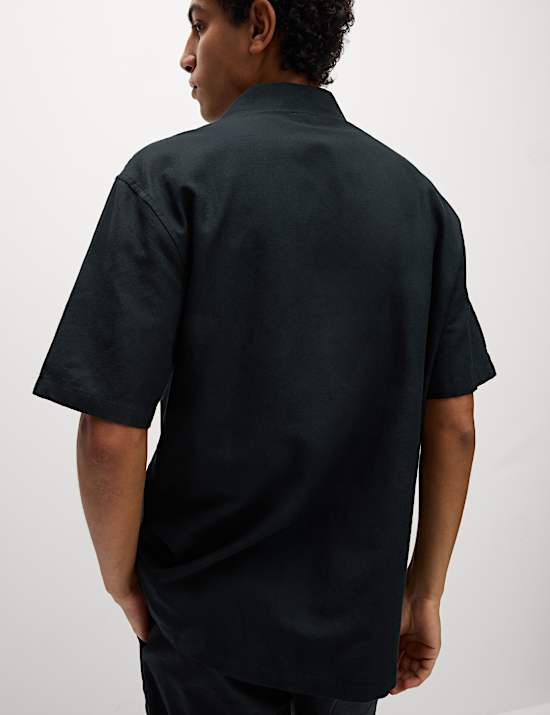 חולצת עץ דקל רקומה מתערובת כותנה