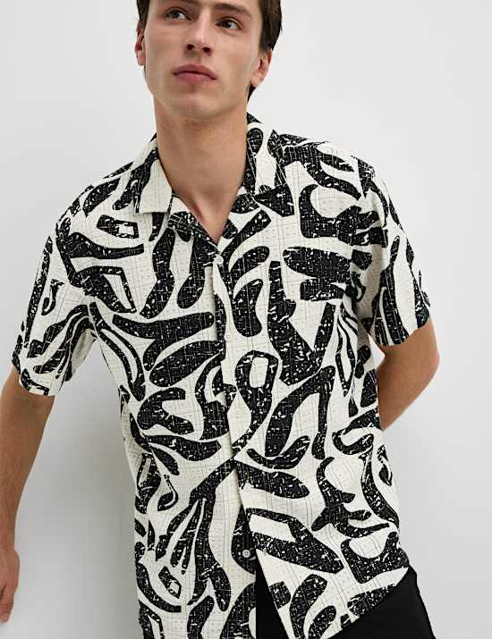 Regular Fit Abstract Print Short Sleeve Shirt