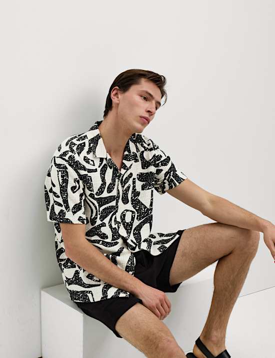 Regular Fit Abstract Print Short Sleeve Shirt
