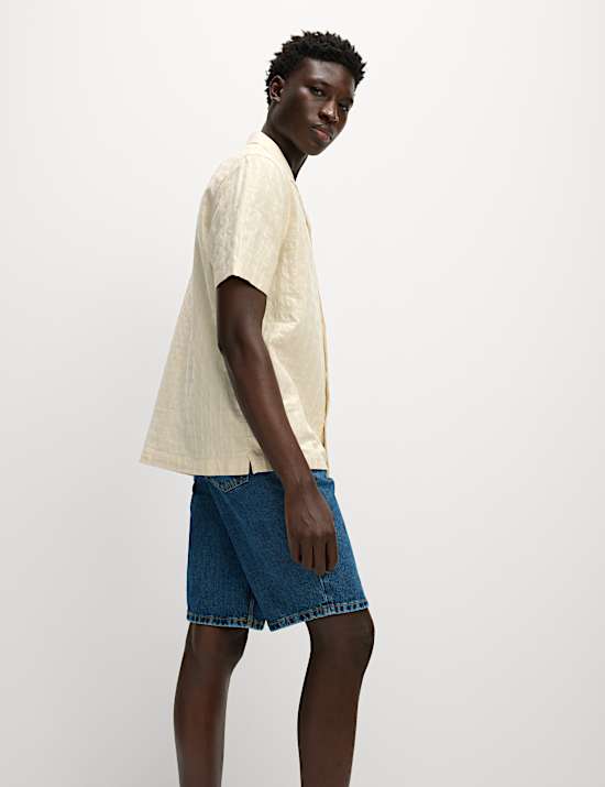 Chemise coupe standard en coton texturé