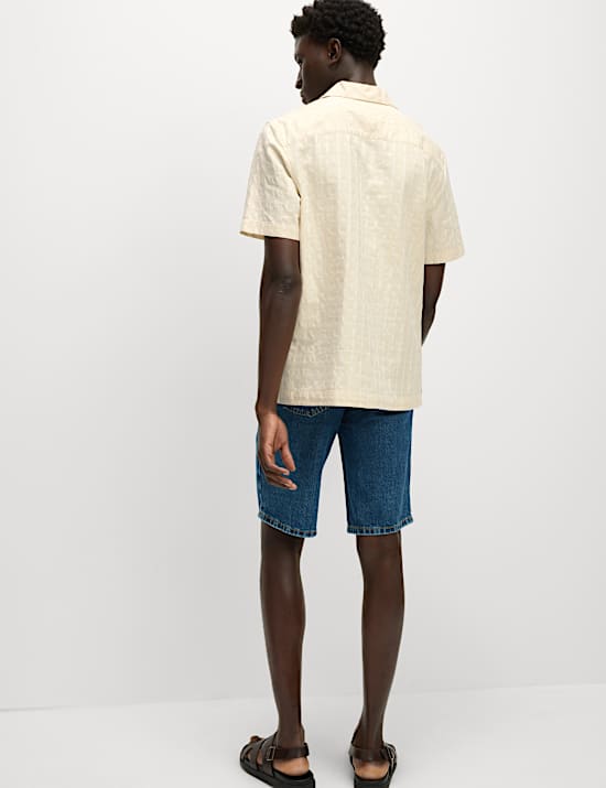 Chemise coupe standard en coton texturé