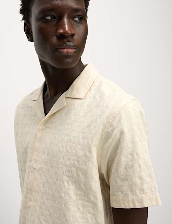 Chemise coupe standard en coton texturé