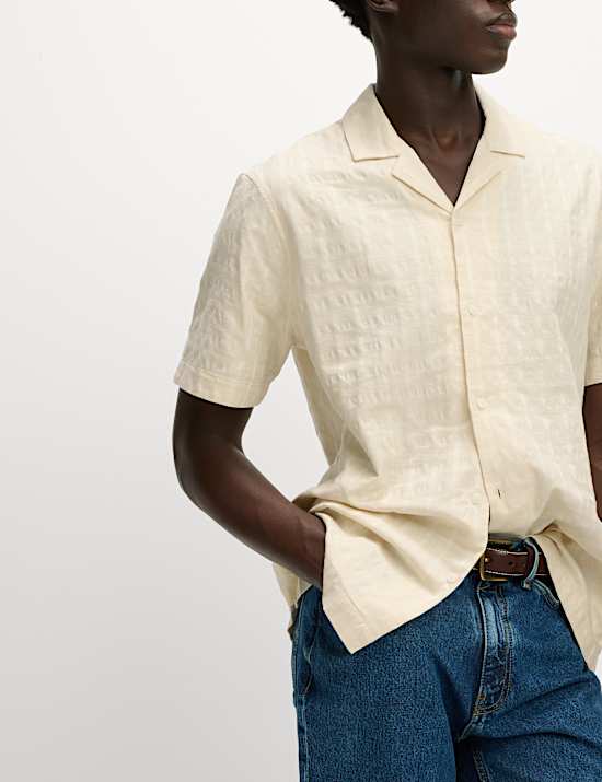 Chemise coupe standard en coton texturé