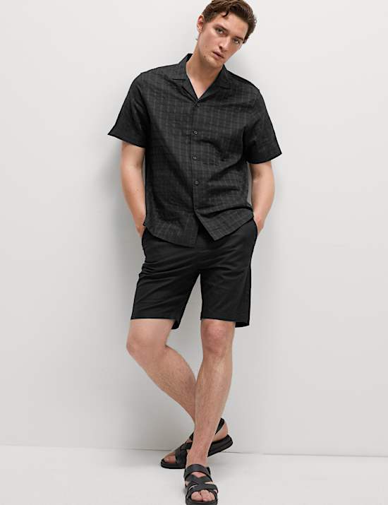 Regular Fit Cotton Rich Textured Shirt