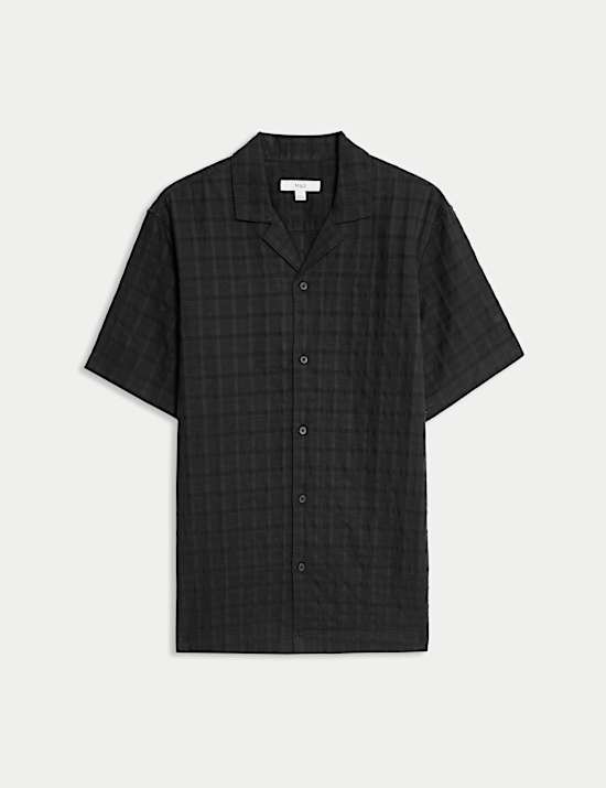 Regular Fit Cotton Rich Textured Shirt