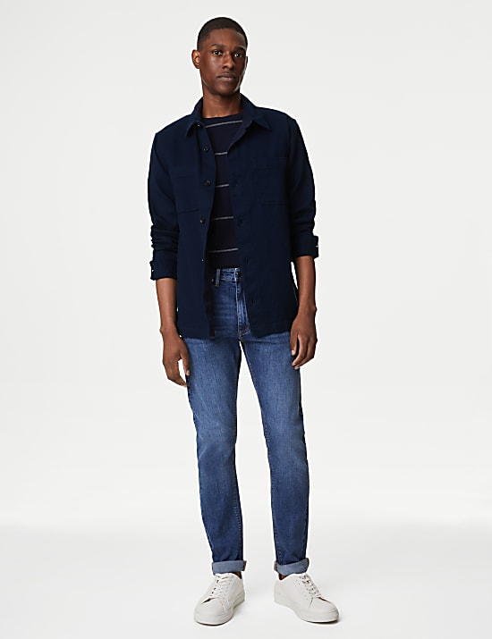 Jaket Kemeja Waffle Katun Murni