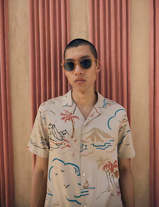 Easy Iron Pure Cotton Hawaiian Shirt