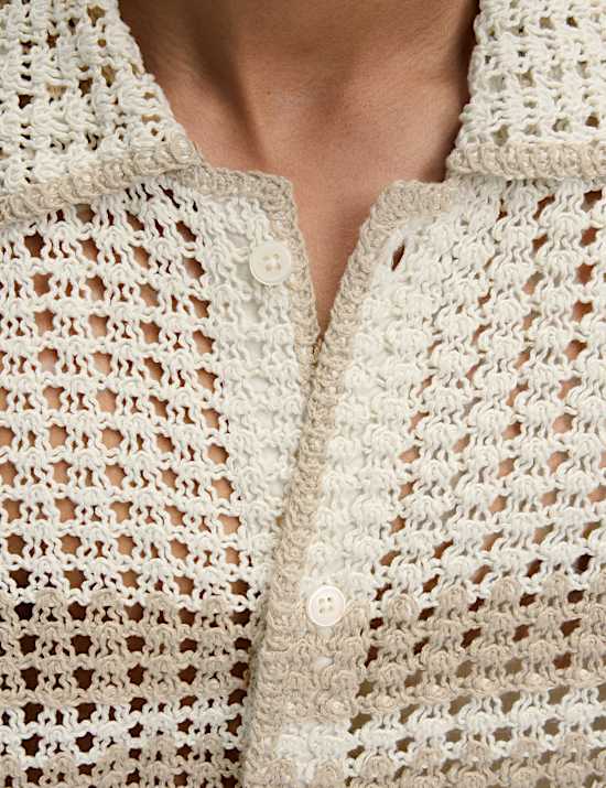 Relaxed Fit Striped Short Sleeve Knitted Shirt