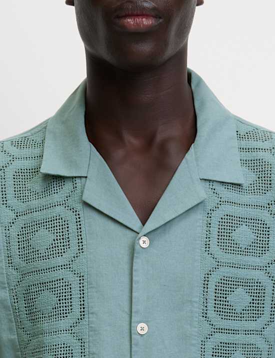 Relaxed Fit Cotton Rich Textured Shirt