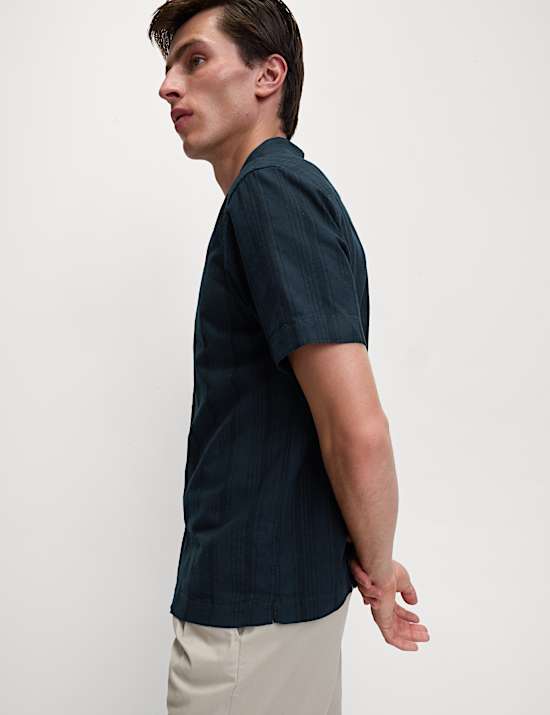 Regular Fit Cotton Rich Short Sleeve Shirt