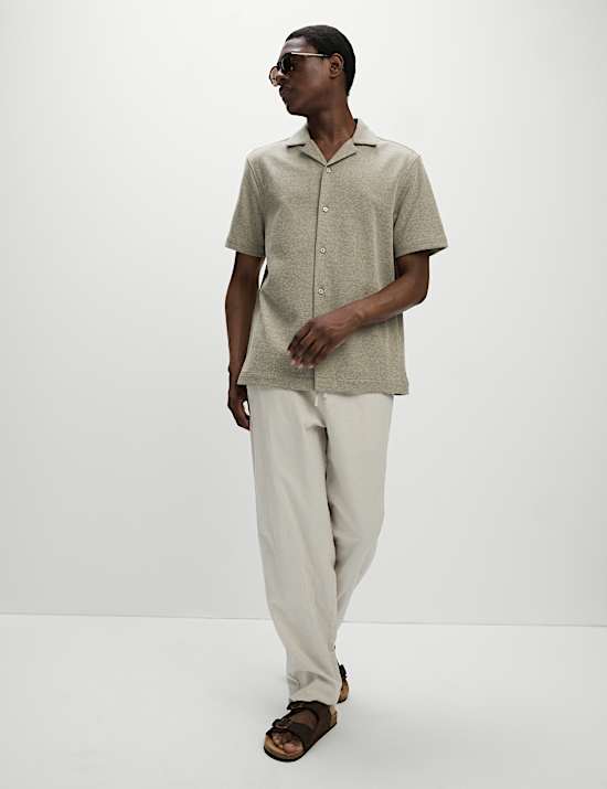 Cotton Blend Textured Knitted Shirt