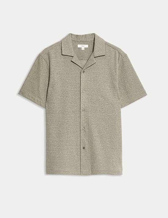 Cotton Blend Textured Knitted Shirt