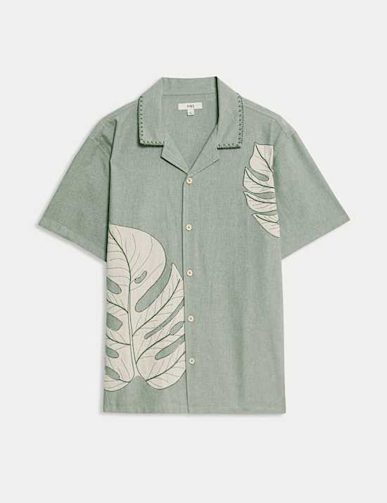 Chemise à manches courtes 100 % coton et imprimé fleuri