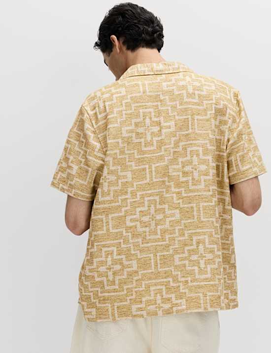 Cotton Rich Geometric Short Sleeve Shirt