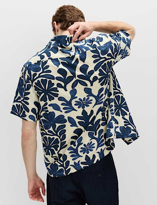 Pure Cotton Floral Short Sleeve Shirt