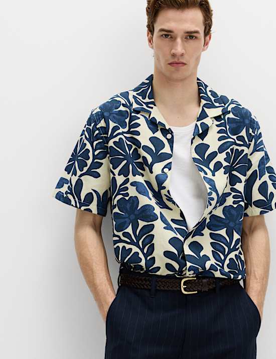 Pure Cotton Floral Short Sleeve Shirt