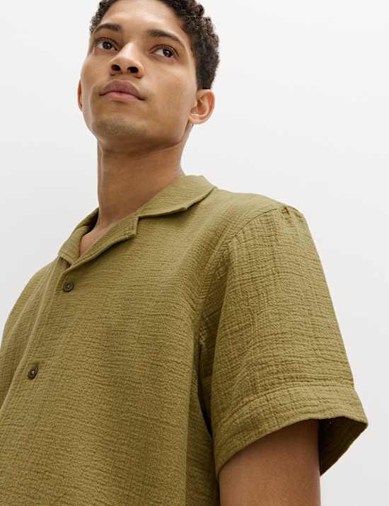 Pure Cotton Textured Shirt