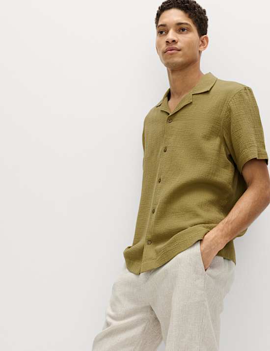 Pure Cotton Textured Shirt