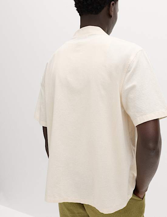 Cotton Rich Embroidered Short Sleeve Shirt