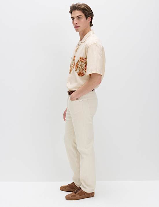 Cotton Rich Embroidered Short Sleeve Shirt