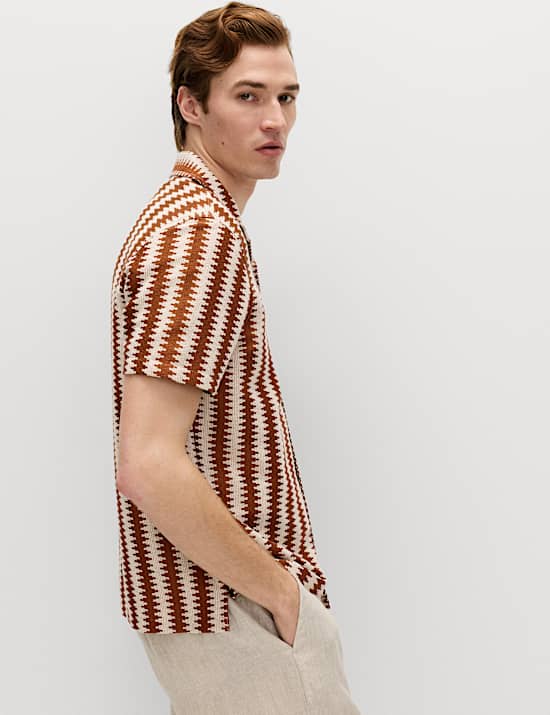 Regular Fit Cotton Blend Short Sleeve Shirt