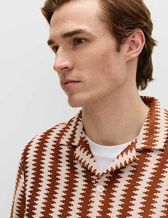 Regular Fit Cotton Blend Short Sleeve Shirt