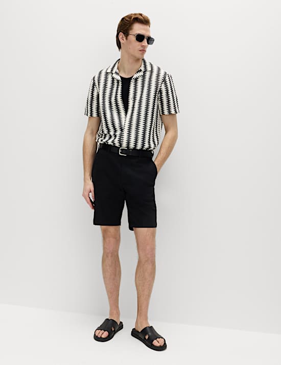 Regular Fit Cotton Blend Short Sleeve Shirt